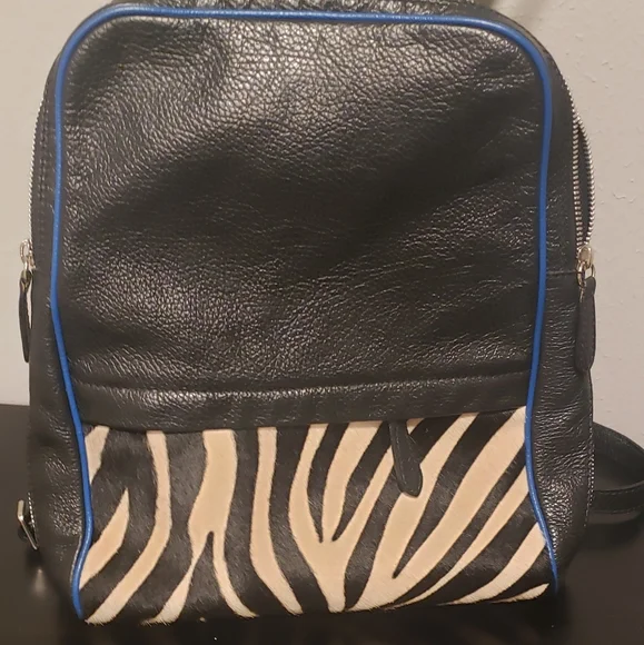 Claudia Firenze New zebra n black leather backpack 12in w x 14in h Claudia Firenze Bags - Etsy main image 4